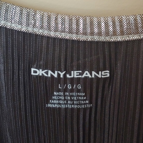 DKNY Jeans Metallic Silver Dress - Picture 4 of 6